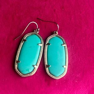 Kendra Scott Turquoise Elle Drop Gold Earrings